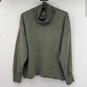 Aerie oversized olive green raw hem sweater
